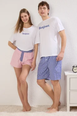 Trendyol Conjunto de pijama corto cuadros^Hombre Pijamas
