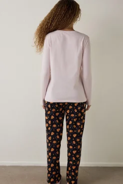Penti Conjunto de pijama de manga larga con cuello redondo y de calabazas^Mujer Pijamas