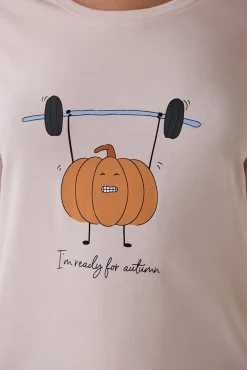 Penti Conjunto de pijama de manga larga con cuello redondo y de calabazas^Mujer Pijamas