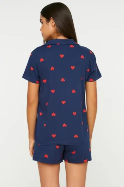 Trendyol Conjunto pijama camisero corto corazones^Mujer Pijamas