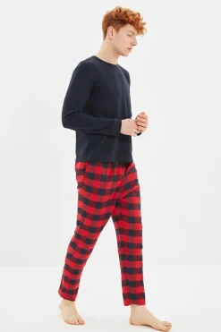 Trendyol Conjunto pijama hombre cuadros rojo y azul^Hombre Pijamas