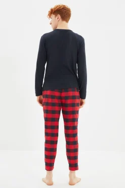 Trendyol Conjunto pijama hombre cuadros rojo y azul^Hombre Pijamas