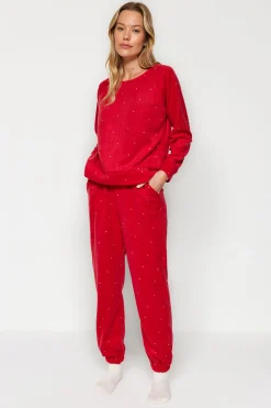 Trendyol Conjunto pijama polar lunares^Mujer Pijamas