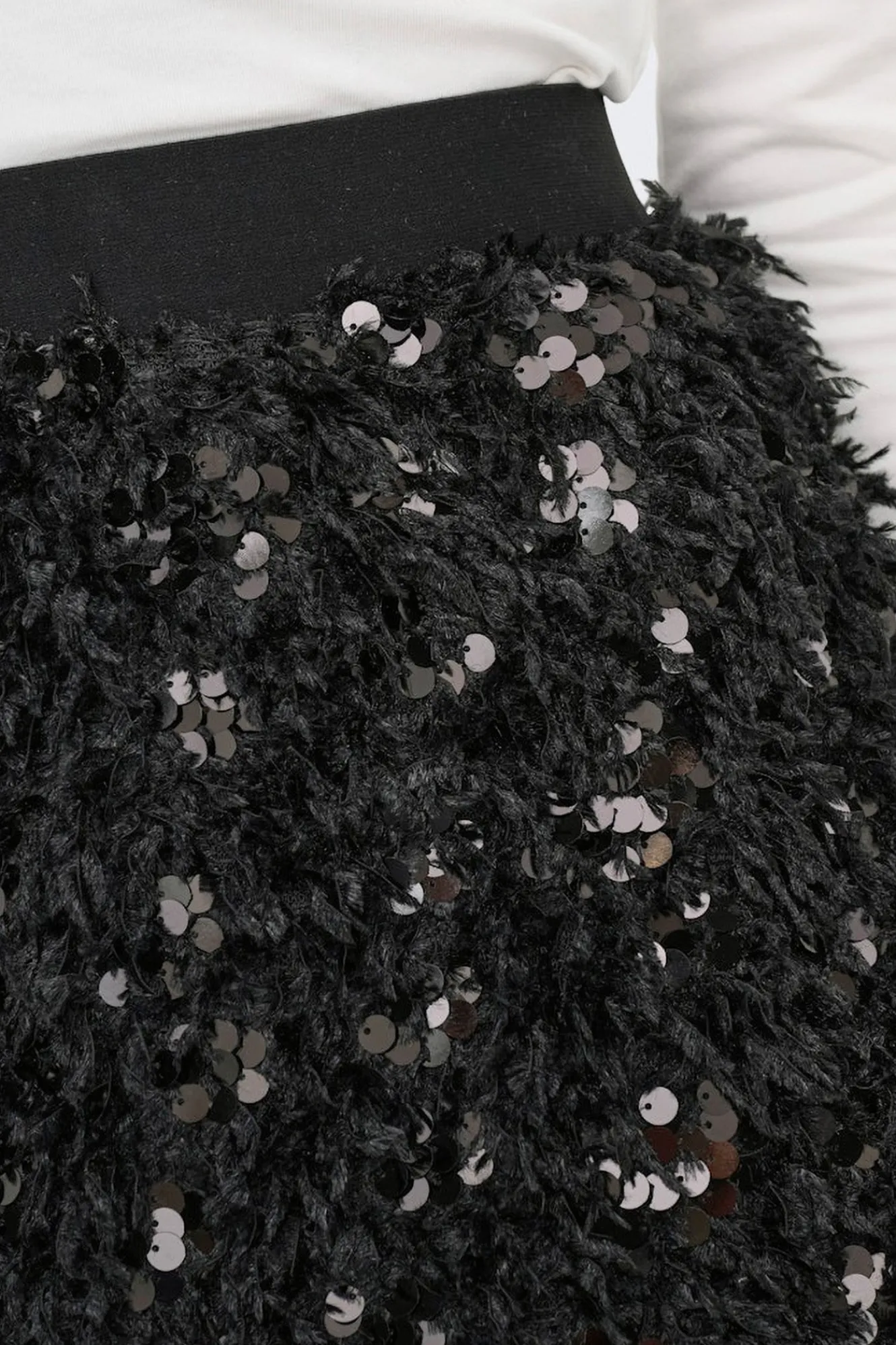 Only Falda corta de plumas y lentejuelas^Mujer Faldas