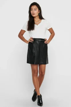 Only Falda corta de polipiel^Mujer Faldas