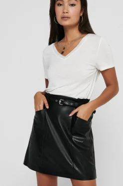 Only Falda corta de polipiel^Mujer Faldas