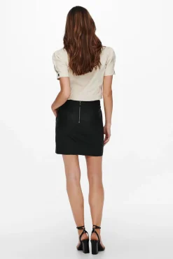 Only Falda corta de polipiel^Mujer Faldas