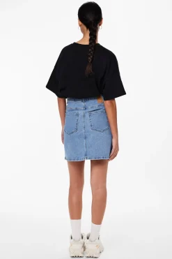 Pieces Falda corta denim^Mujer Faldas