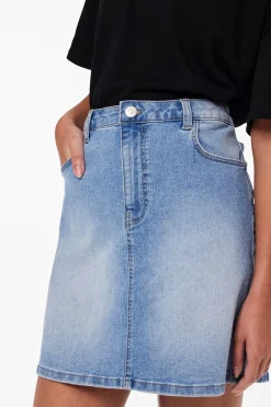 Pieces Falda corta denim^Mujer Faldas