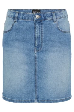 Pieces Falda corta denim^Mujer Faldas