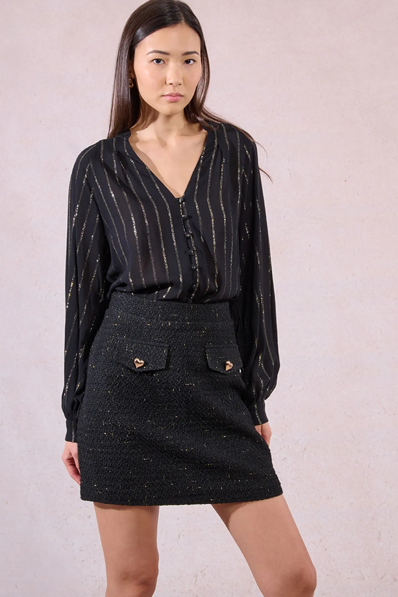 Molly Bracken Falda corta detalle corazones^Mujer Faldas