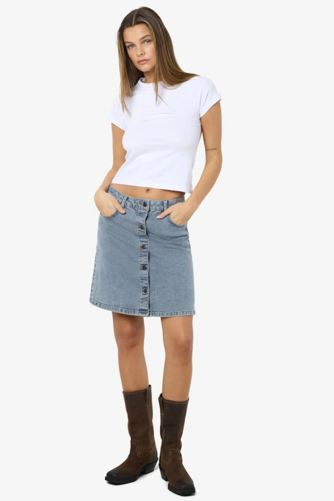 Noisy May Falda corta vaquera con detalle de botones^Mujer Faldas