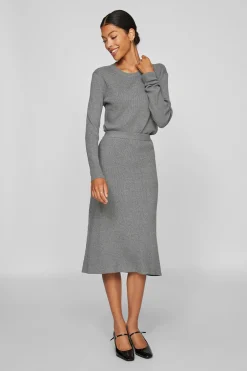 Vila Falda de punto canal&eacute; midi^Mujer Faldas|Basic Bar