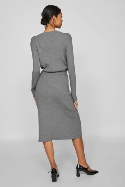 Vila Falda de punto canal&eacute; midi^Mujer Faldas|Basic Bar