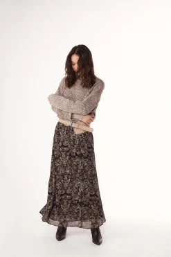 Slowlove Falda estampada con gomas^Mujer Faldas