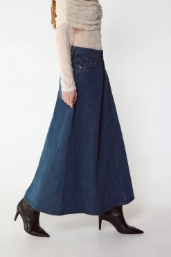 Slowlove Falda Larga Vaquera^Mujer Faldas