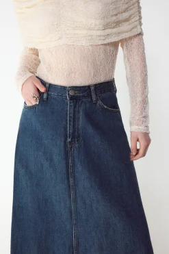 Slowlove Falda Larga Vaquera^Mujer Faldas