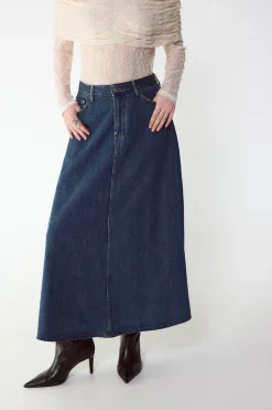 Slowlove Falda Larga Vaquera^Mujer Faldas