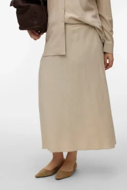 Vero Moda Curve Falda lino 7/8 talla grande^Mujer Lino|Faldas