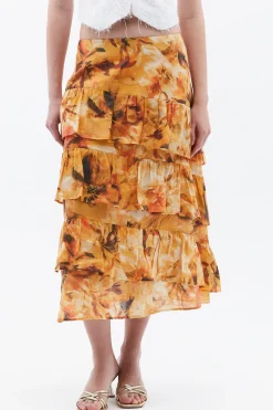 Oxxo Falda midi^Mujer Lino|Faldas