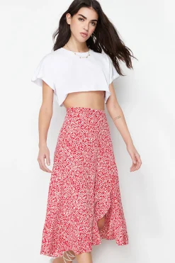 Trendyol Falda midi abertura^Mujer Faldas