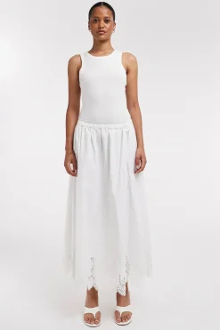 Topshop Falda midi bordado ingl&eacute;s^Mujer Faldas