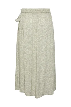 Pieces Falda midi cruzada con lazada^Mujer Faldas