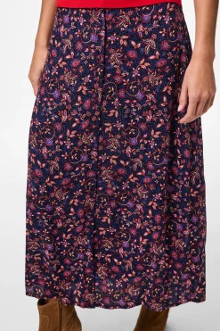 Pieces Falda midi de flores^Mujer Faldas
