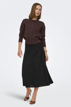 Only Falda midi de lino^Mujer Lino|Faldas