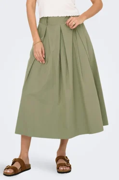 Only Falda midi de tablas^Mujer Faldas