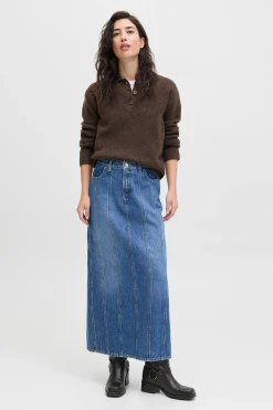 Jack & Jones Falda midi denim recortes^Mujer Faldas