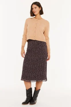 System Action Falda midi estampado floral pequeño^Mujer Faldas