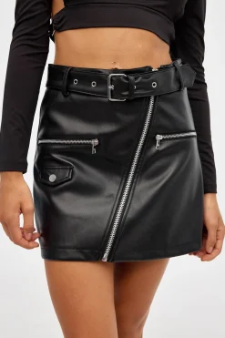 Inside Falda Mini Efecto Piel Con^Mujer Faldas