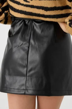 Inside Falda Mini Efecto Piel Con^Mujer Faldas