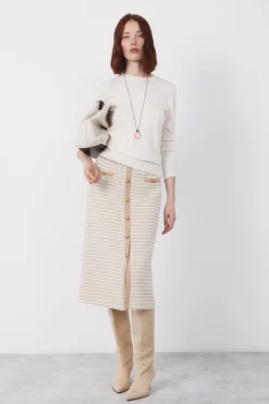 Cortefiel Falda punto botones^Mujer Faldas