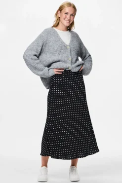 Pieces Falda tobillera lunares satén^Mujer Faldas