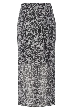 Pieces Falda transparente animal print con forro^Mujer Faldas