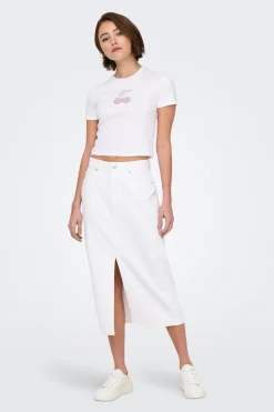 Only Falda vaquera midi^Mujer Faldas