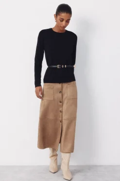 Cortefiel Falda vuelo de antelina^Mujer Faldas