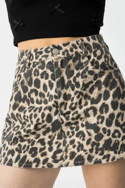 Tiffosi Young Falda-Pantal&oacute;n vaquera de leopardo^Mujer Pantalones|Faldas