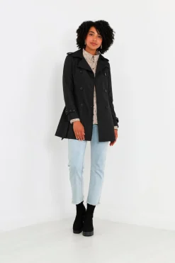 Brave Soul Gabardina abotonada con cintur&oacute;n^Mujer Gabardinas|Abrigos