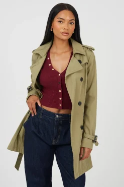 Brave Soul Gabardina con cintur&oacute;n y botones^Mujer Gabardinas|Abrigos