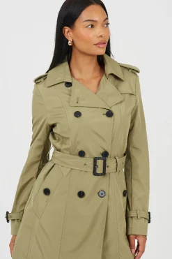 Brave Soul Gabardina con cintur&oacute;n y botones^Mujer Gabardinas|Abrigos