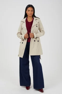 Brave Soul Gabardina con cintur&oacute;n y botones^Mujer Gabardinas|Abrigos