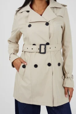 Brave Soul Gabardina con cintur&oacute;n y botones^Mujer Gabardinas|Abrigos