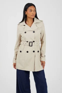 Brave Soul Gabardina con cintur&oacute;n y botones^Mujer Gabardinas|Abrigos