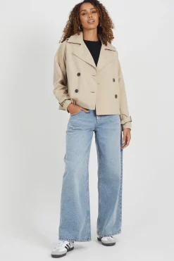 Brave Soul Gabardina corta con doble botonadura^Mujer Gabardinas|Abrigos