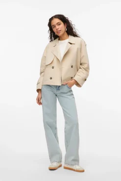 Vero Moda Gabardina corta cuello de solapa^Mujer Gabardinas|Abrigos