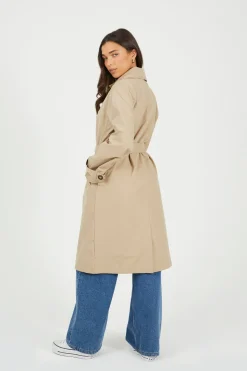 Brave Soul Gabardina larga con cintur&oacute;n^Mujer Gabardinas|Abrigos