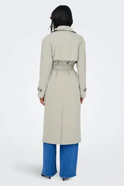 Only Gabardina larga con cintur&oacute;n^Mujer Chaquetas|Gabardinas